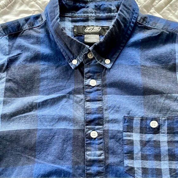55DSL (Diesel) Blue Plaid Button Down Shirt - Picture 3 of 4